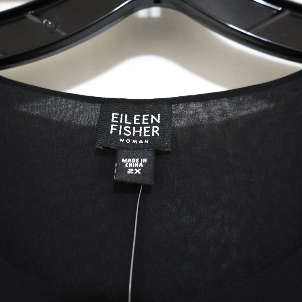 NWT Eileen Fisher Woman Silk Black Duster 2X Whimsigoth Formal Cocktail - Picture 5 of 9